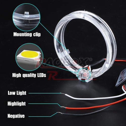 Anillos de halo rojo ojo de ángel rojo guía de luz LED 2X de 2,5" DRL para modernización de faros de automóvil - Imagen 10 de 12