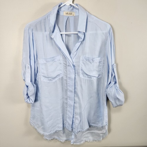 Bella Dahl NWT Womens Light Blue Split Back Button Down Shirt XS Beach Coastal - Picture 3 of 13
