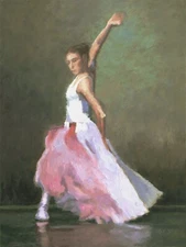 R.K. Jolley original oil painting on canvas impressionist figurative ballerina