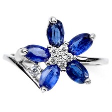 925 Sterling Silver Ring Oval Blue Kyanite Natural Gemstone Jewelry