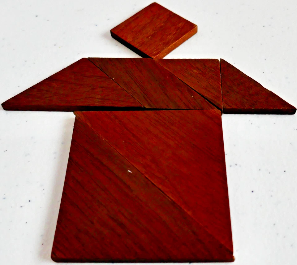 Antique circa 1875 TANGRAM set McLOUGHLIN BROTHERS – CHINESE PUZZLE Wooden Box - Image 3 of 4