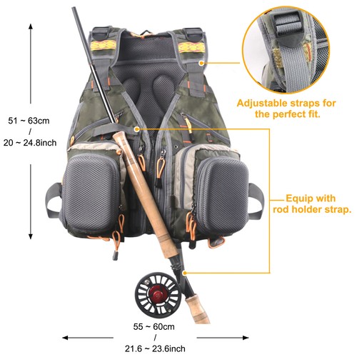 Maxcatch Fly Fishing Vest Mutiple Function Backpack Bag For Outdoor sports - Picture 4 of 6