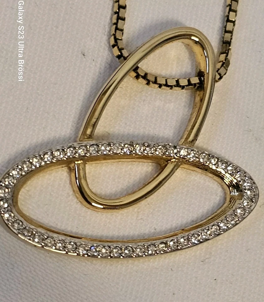 Swarovski Collier Halskette mit Anhänger 18 Karat hochw.Vergoldet mit... - Bild 2 von 4