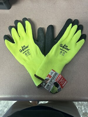 Global Glove 300INT Size LargeInsulated Ice Gripster Rubber-Coated Gloves (L)