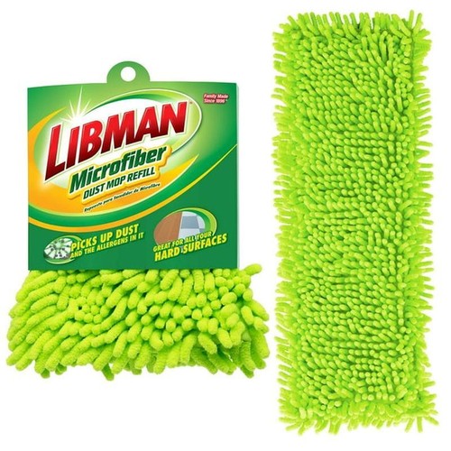 Green Microfiber Dust Mop Refill Pad Clip-on Eco-friendly Washable Hard Floors - Picture 7 of 7