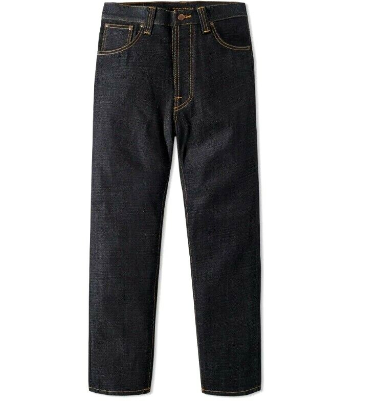 NUDIE JEANS DENIM CO STRAIGHT ALF RAW RIGID ORGANIC DRY HEAVY $200 