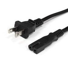 81" Inches 2 Prong Power Cord - Polarized Square/Round  - Black, Power Cable