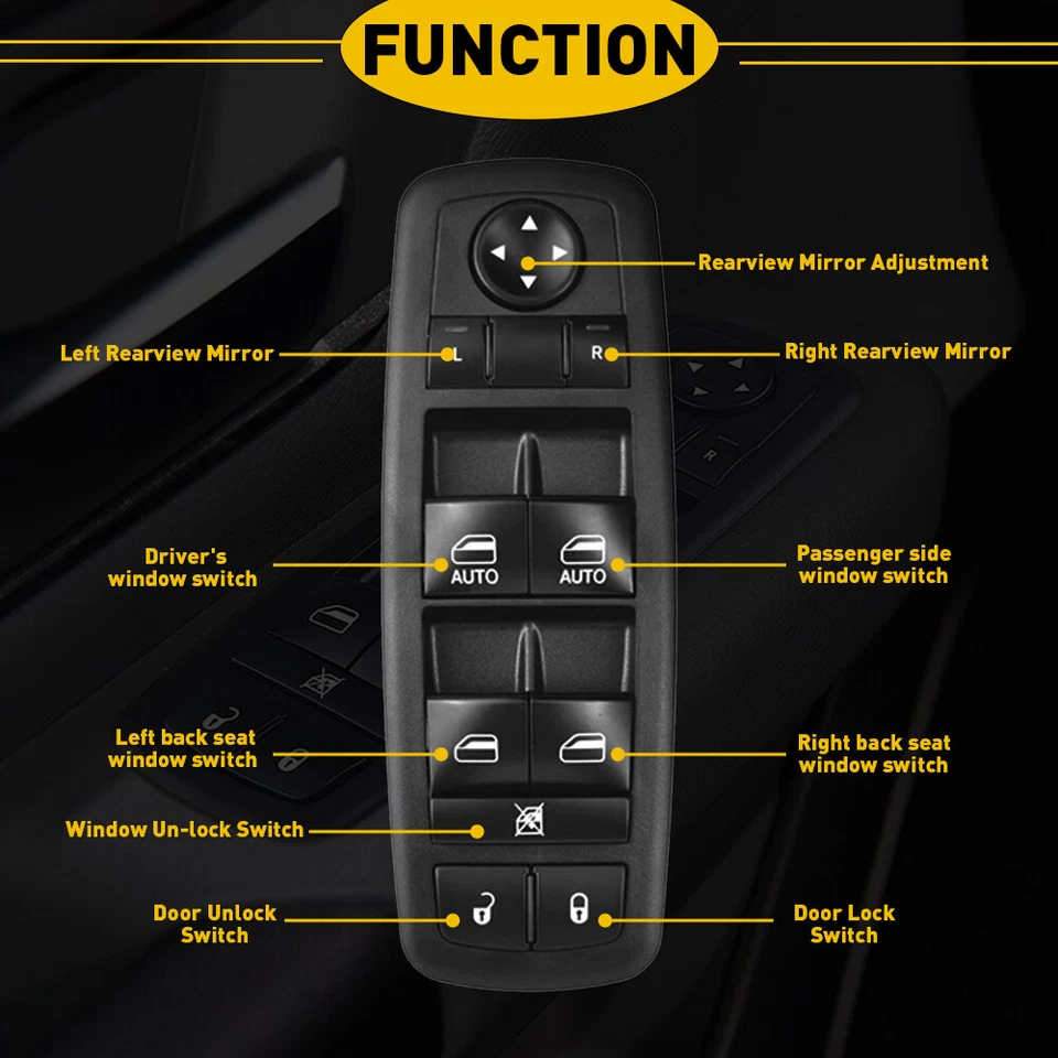 Interruptor maestro ventana para Chrysler Town & Country Grand Dodge Caravan 2010-2011 Foto 3 de 4
