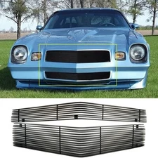 Black Billet Grill Fits 1978-1981 Chevy Camaro Grille Main Upper Lower Insert 79