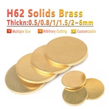 H62 Solid Brass Discs Plate Round Sheets Thick 0.5/1/1.5/2/3/4/5/6mm OD 10 300mm
