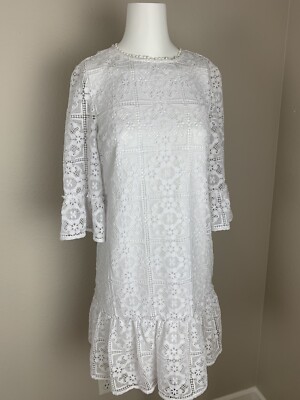 chinese dress ladies KATE SPADE New York White Scenic Route Lace Flounce Shift Dress (US 0  The  Freperie