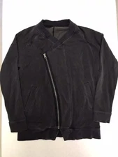 Lululemon Women 4 Mula Bundle Jacket Asymmetric Zip Striped Black Stretch Cotton