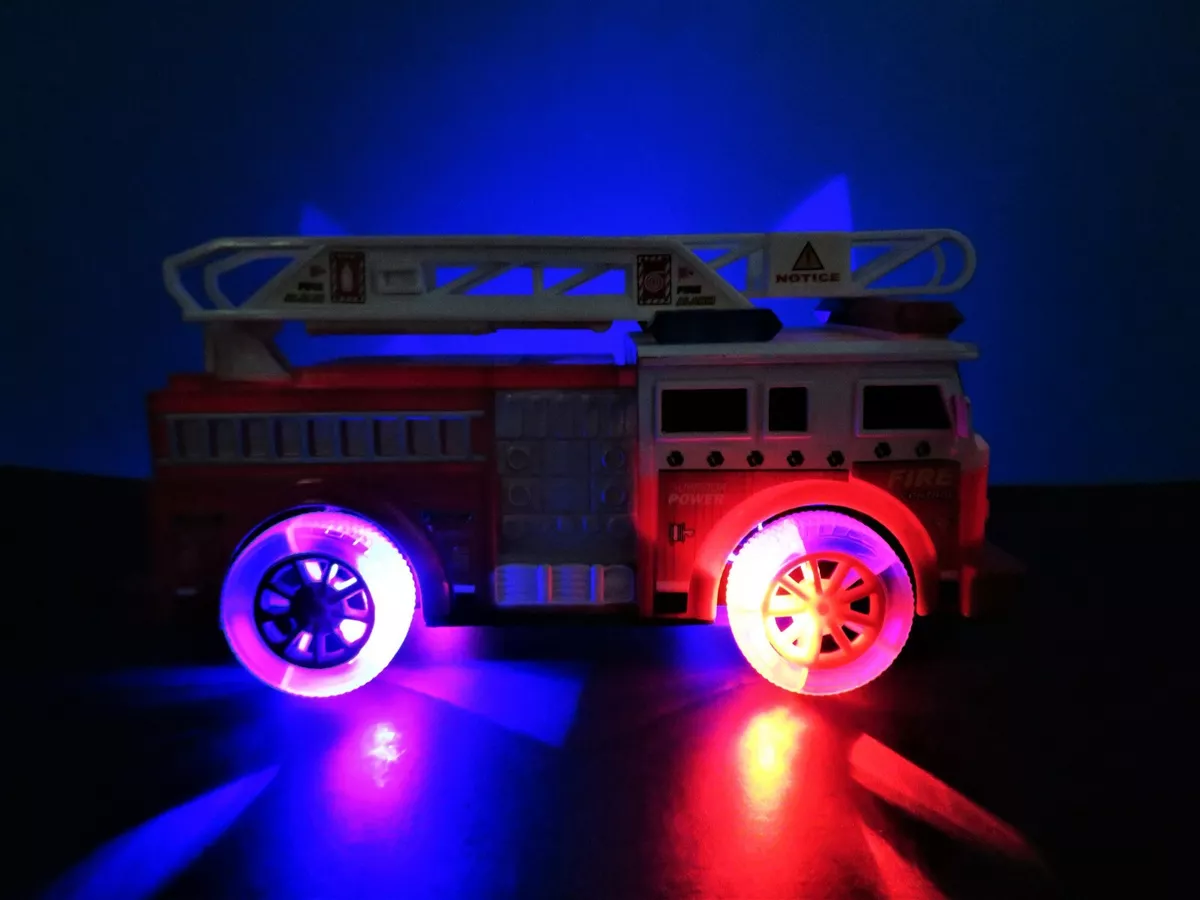Toy Plastic Fire Engine Truck Blinking Lights Siren Sounds