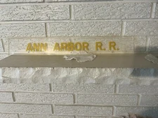 Original Vintage Ann Arbor Railroad DTI Era Plexiglass Station Sign Circa 1960