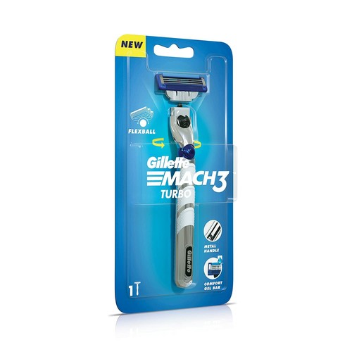 Gillette Mach3 Turbo Maszynka do golenia męska Flexball Technology wygodne golenie Codzienne użytkowanie - Zdjęcie 6 z 6