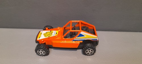 Retro Toy Dune Buggy Car Bright Vibrant Orange 1980s 1990s Racing Tiger Grrrrrrr - Picture 11 of 15