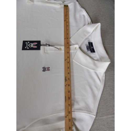 Psycho Bunny Men 4XL Short Sleeve White Knit Polo - Picture 3 of 9