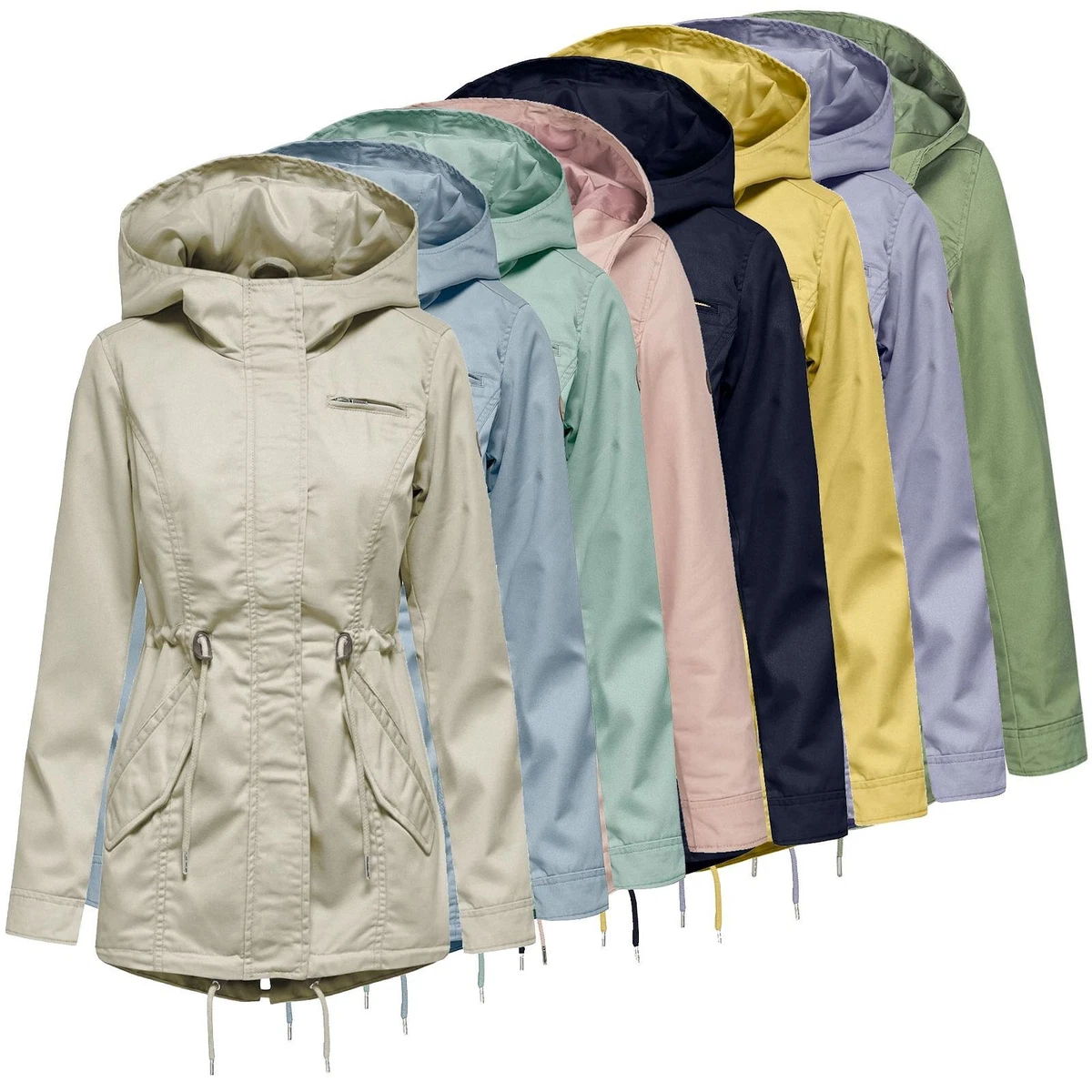 Only Damen Jacke Übergangsjacke Damenjacke Mantel Kapuze ONLLorca Canvas  Parka