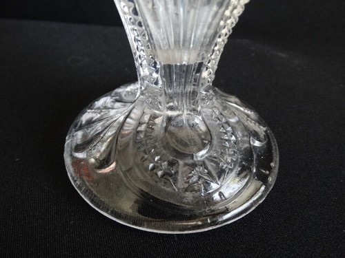 EAPG Bryce Higbee Klarglas "Admiral" (auch bekannt als gerippte Ellipse) 6 1/2" Vase sehr guter Zustand - Bild 7 von 8