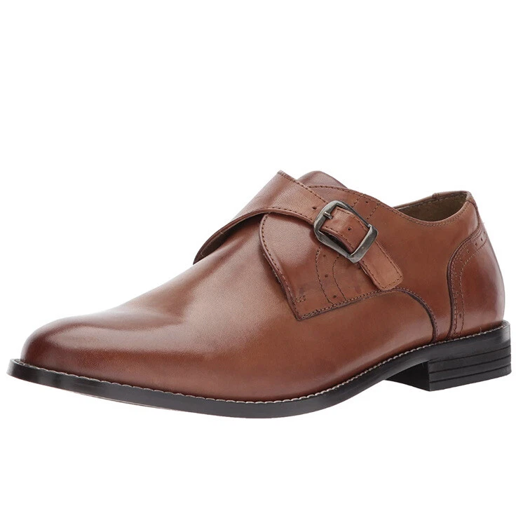 Men Nunn Bush Sabre Monk Strap Slip On Loafer Cognac Dress Shoes 84713