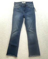 Free People Jeans Womens 25 Blue Raw Hem Fray Skinny Low Rise Denim Medium Wash