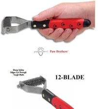 PRO ANIMAL GROOMING 12 Blade COAT STRIPPER RAKE Dog Hair Mat King Breaker Tool
