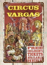 metal wall art signs Circus Vargas vintage reproduction metal tin sign