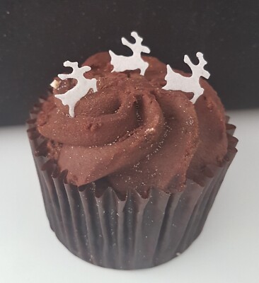 50x Essbare Mini Weihnachten Rentiere Oblate Papier Cup Cake Deko Topper 