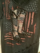 Vocal Women’s Size Lg Cowboy Looking Shirt With Fringe ,made In USA