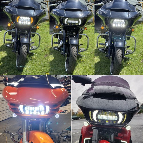 LED DRL Headlight Assembly Vent Turn Signal Lamp For Harley Road Glide 2015-2025 - Picture 3 of 43