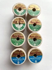 8 Med Vintage Coats Paper Label Empty Wooden Thread Spools