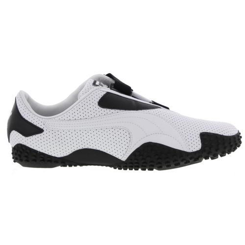 Puma Mostro Perf Leather Mens White Black Trainers Size 7-11 - Afbeelding 1 van 20