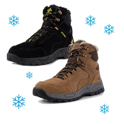 JACKSHIBO stivali invernali uomo stivali con lacci scarpe invernali foderate stivaletti