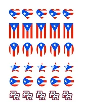 30 Mini Puerto Rico Flag  6 designs Stickers Decal cup, phone,Tablet Tag Helmet