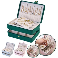 2 Layers Jewelry Box Organizer Ring Earring Necklace Organizer Box