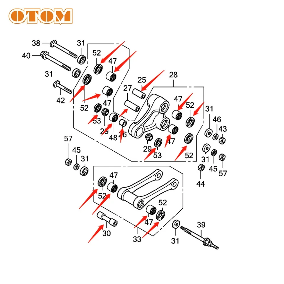 Kit de rodamientos de brazo para motocicleta HONDA CRF250R 450R cojinete buje de sello de aceite Foto 4 de 4