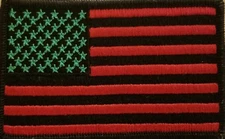 United States USA Flag Patch W/ VELCRO® Brand Fastener  Red, Green & Black 