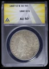1887-O $1 Morgan Silver Dollar ANACS AU 50
