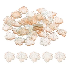 100Pcs Crystal Maple Leaf Beads Translucent Czech Glass Beads, Orange Blue