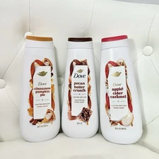 Dove 3pcs Pecan Butter Crunch, Cinnamon Pumpkin, Apple Cider Caramel Body Wash