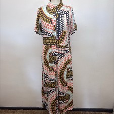 White Stuff Rua Midi Dress Size 16 Regular Colourful Geometric Pattern Jersey