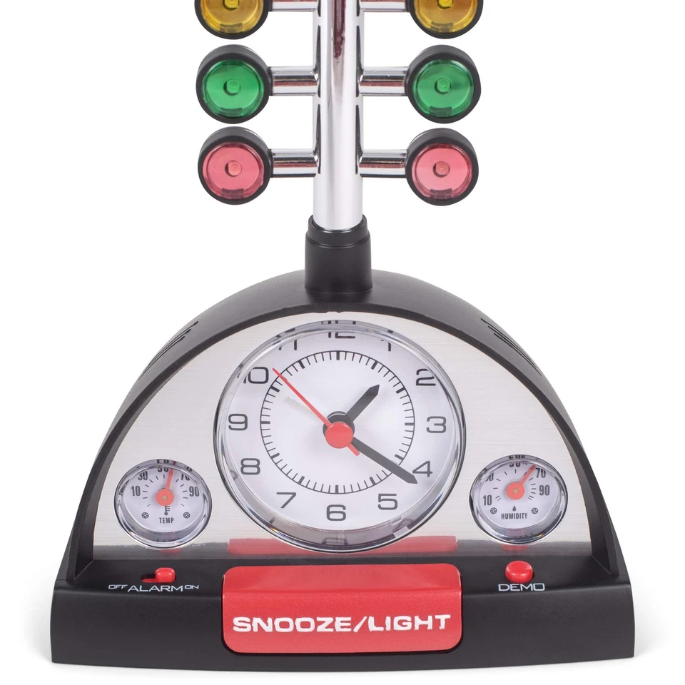Drag Racing Christmas Tree Lighted Thermometer Sound Tabletop Alarm Clock - Image 3 of 4
