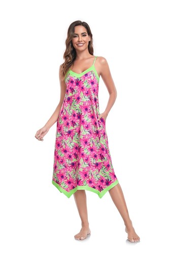 Women's Sleeveless Long Nightgown Soft Nightshirt Sleep Dress Chemise Sleepwe... - Picture 7 of 8