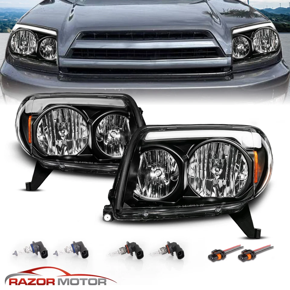for 2003 2004 2005 Toyota 4 Runner W/ C Light Bar Black Headlight Foto 2 de 4