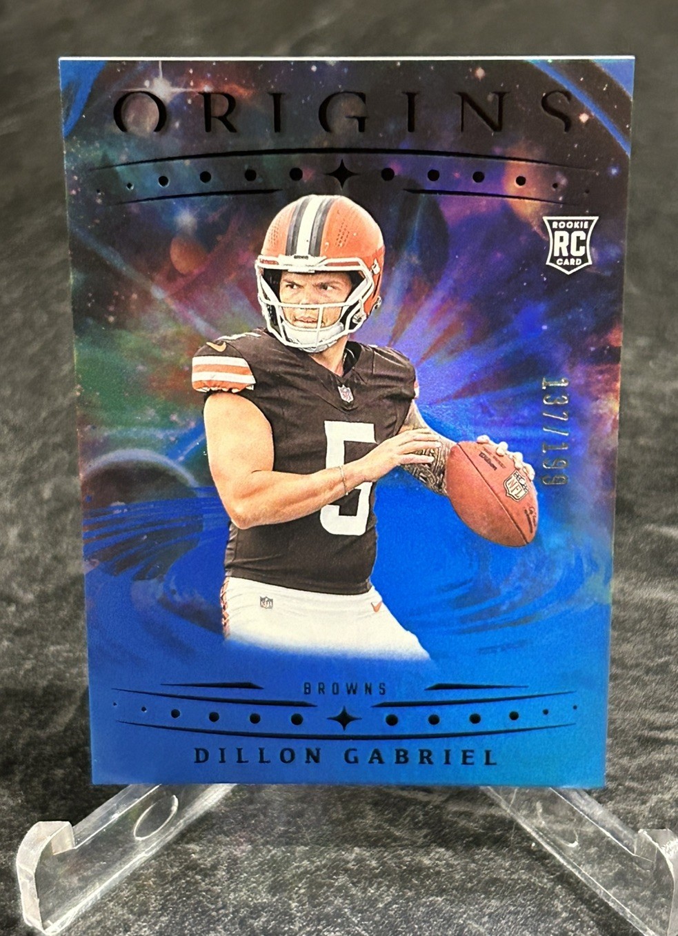 2025 PANINI ORIGINS DILLON GABRIEL BLUE /199 ROOKIE #115 CLEVELAND BROWNS