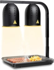 DL2112 Commercial Grade Food Heat Lamp, Portable Electric Food Warmer, 2-Bulb 50