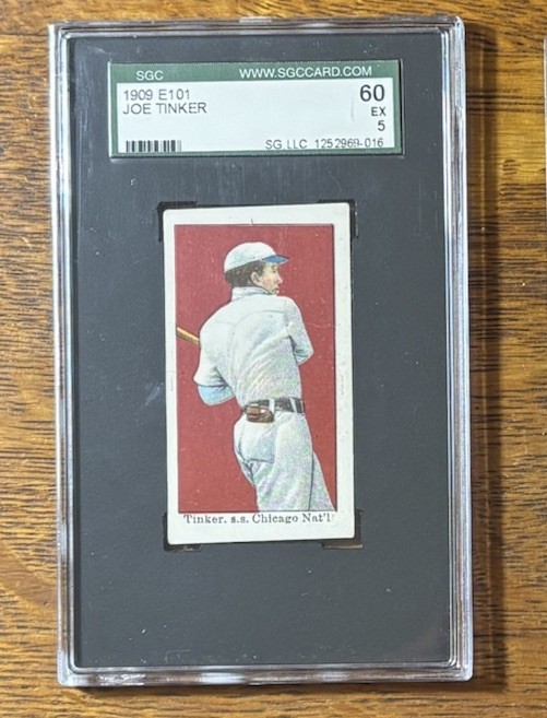 1909 E101 baseball card Joe Tinker Chicago Cubs graded SGC 5 EX HOF