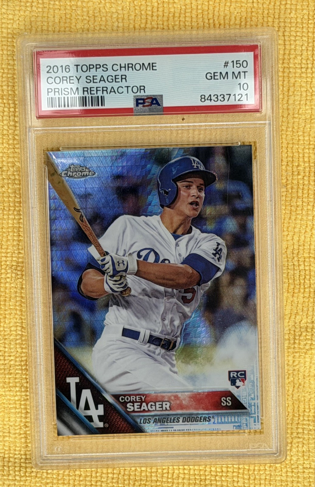 2016 Topps Chrome #150 Corey Seager Prism Refractor PSA 10 Gem Mint Rookie RC