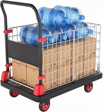 2-in-1 Foldable Platform Truck 1000 lbs Utility Cart Dolly with Swivel Casters