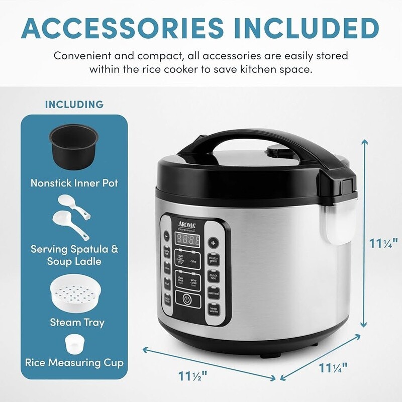 Professional 20-Cup Digital Rice Cooker Steamer Slow Cooker 10 Cooking Modes New